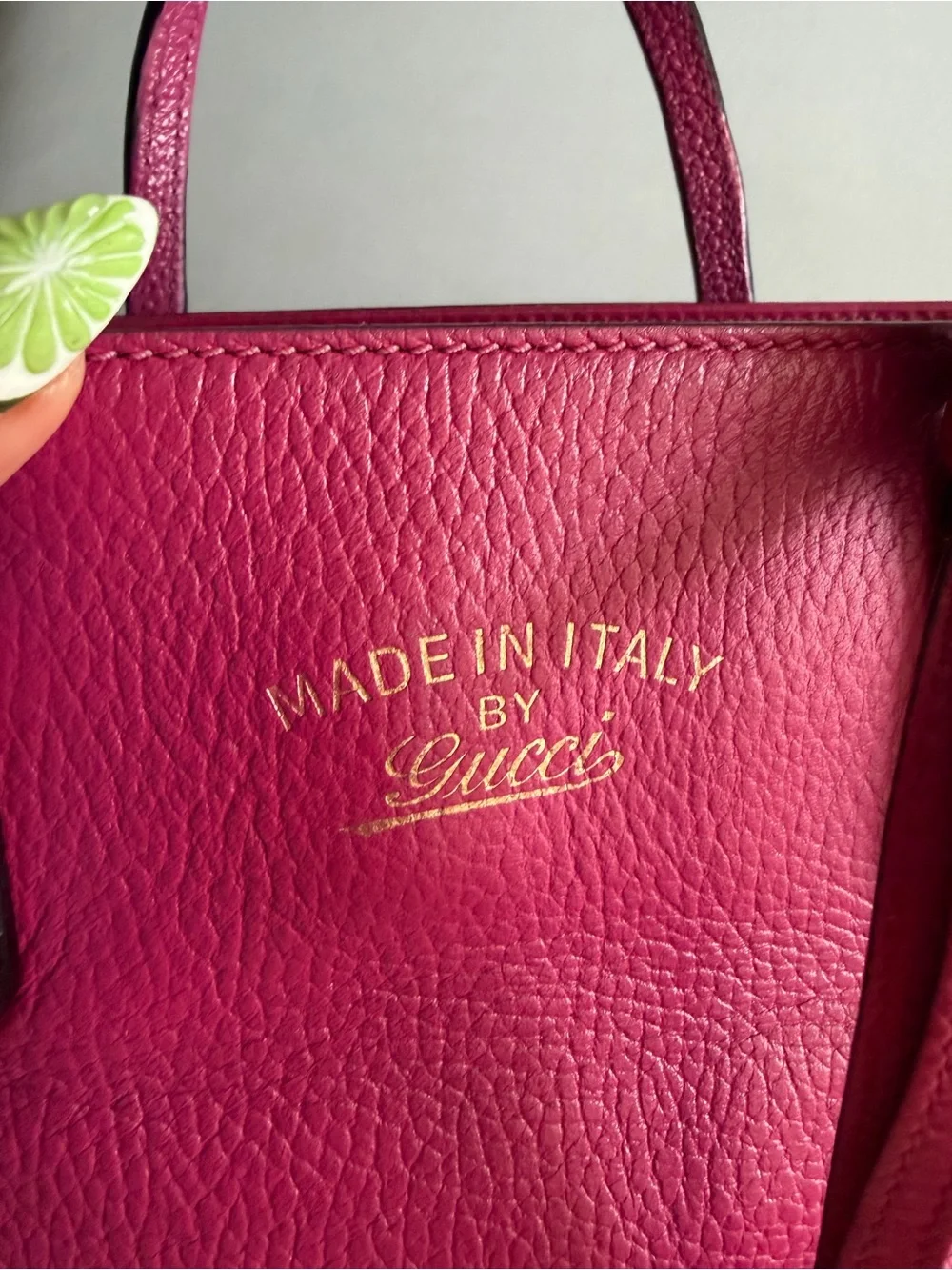Gucci Fuchsia Leather Satchel with Detachable Strap
